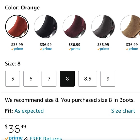 Burnt Orange Heeled Booties - Picture 2 of 2